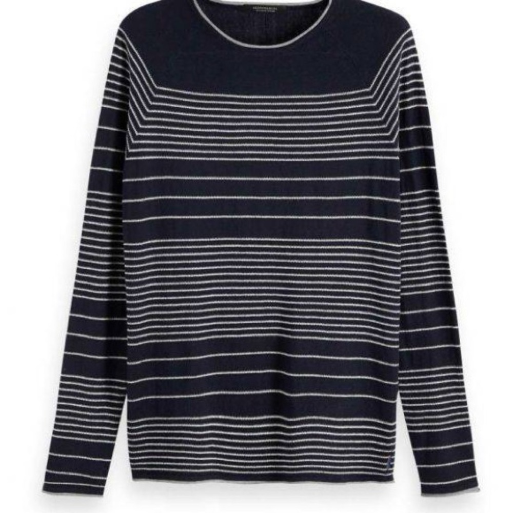Scotch & Soda Dark Blue and White Striped Sweater
